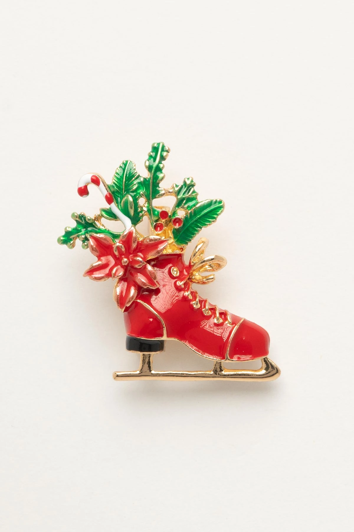 Kırmızı Buz Pateni Yaka Broşu ABR9182