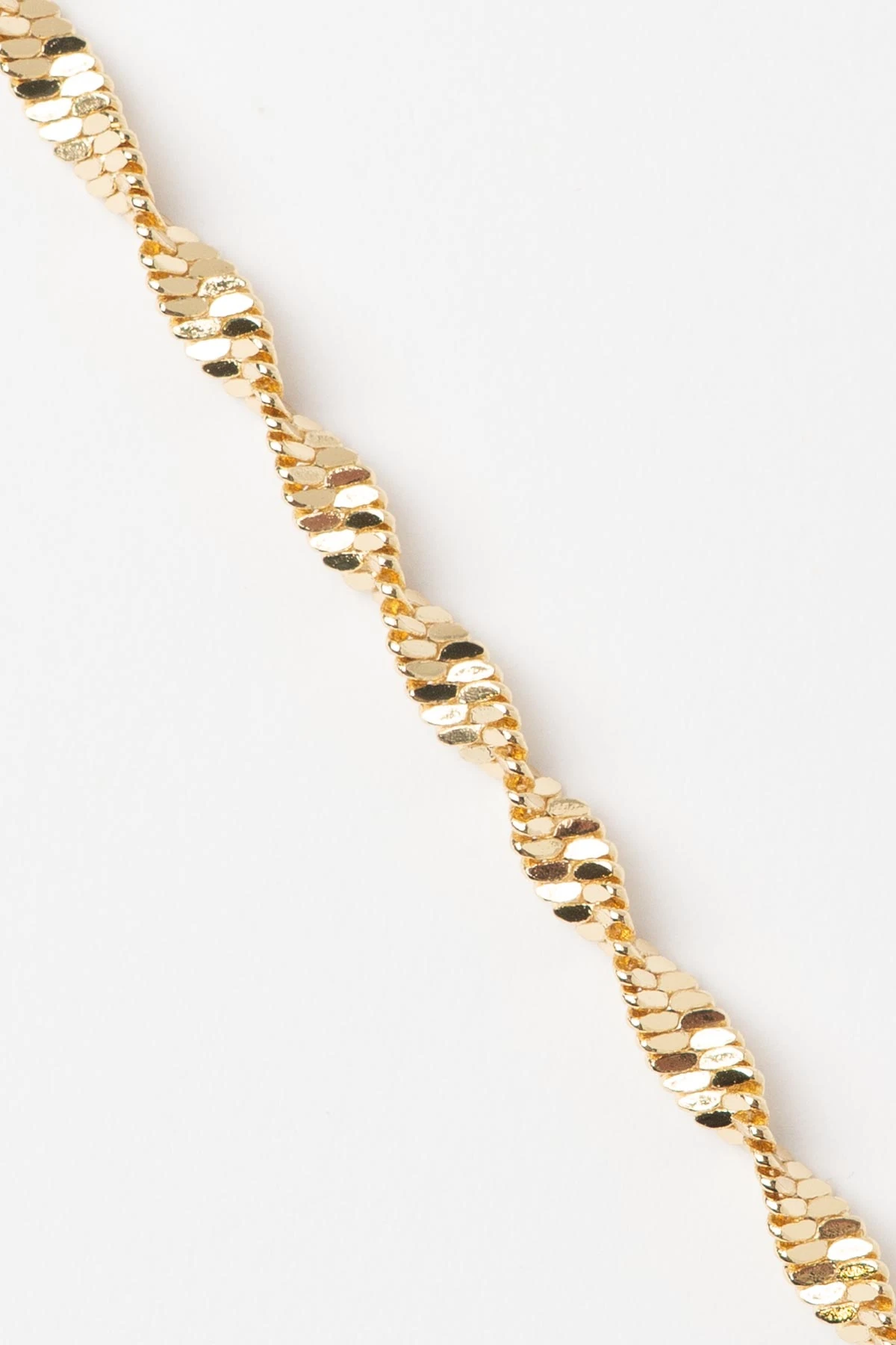 Gold 14K Parıltılı Kalın Burgu Zincir Luxury Bileklik ABL7505