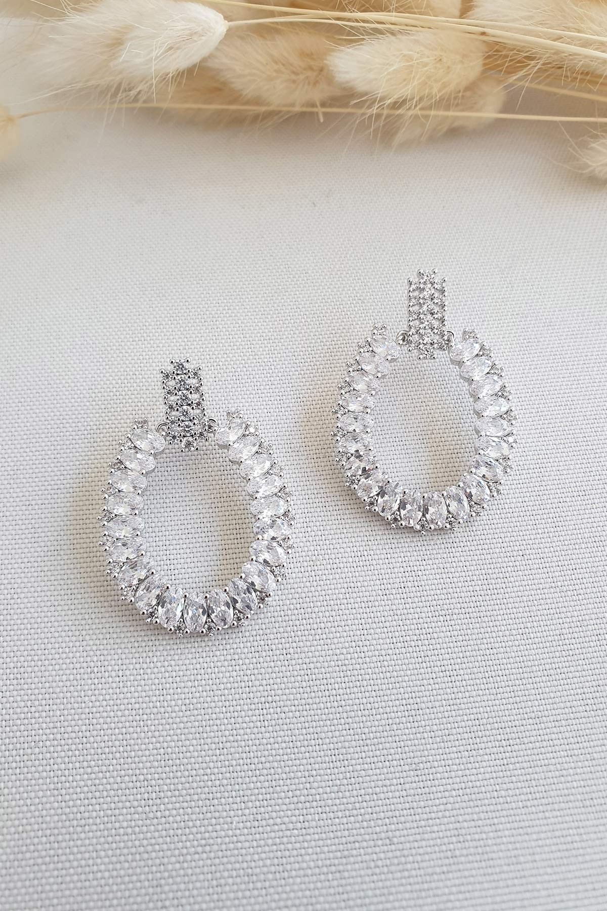 Crystal Foam Hoops Luxury Küpe Ake3474