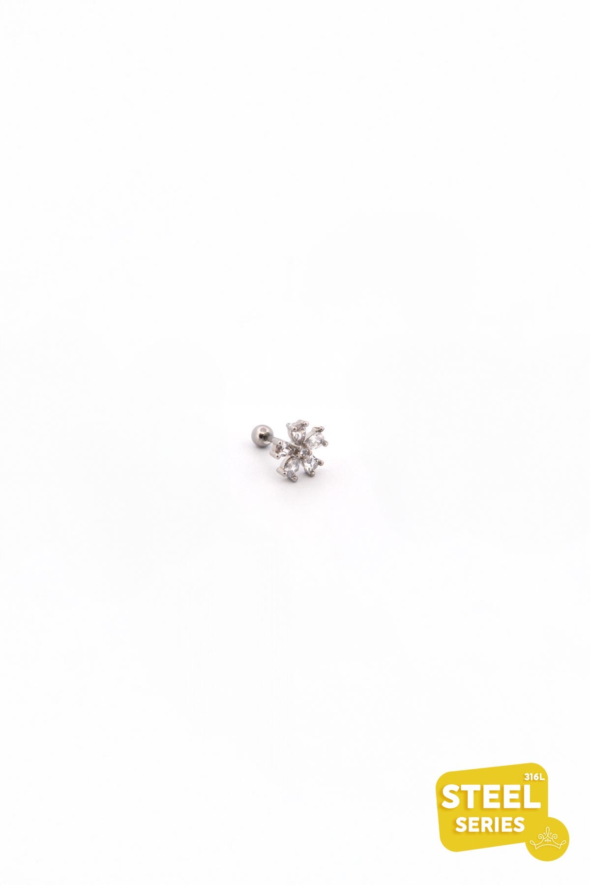 Silver Kristal Pervane 8mm Piercing APR2217