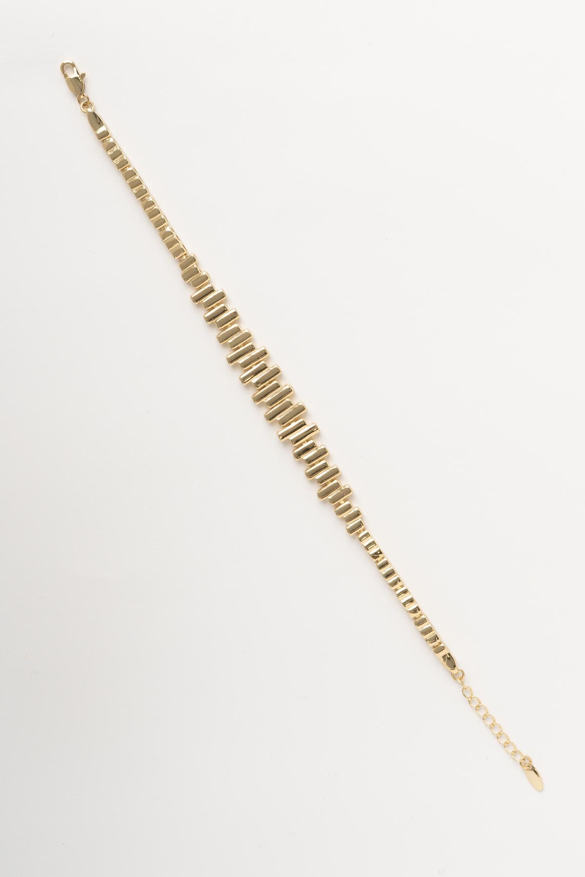 Gold 14K Modern Form Dikdörtgen Sıralı Luxury Bileklik ABL7517