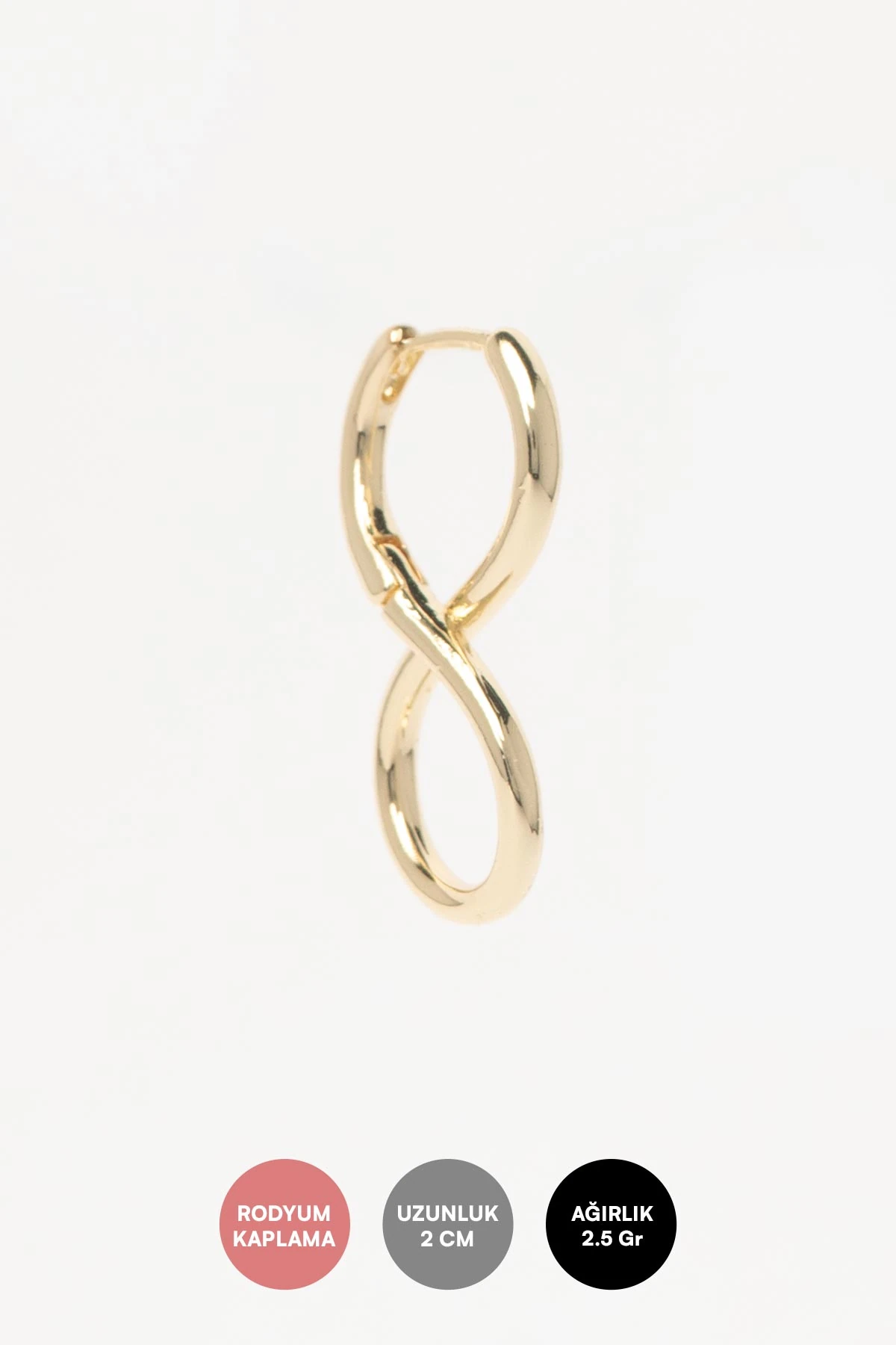 Gold 14K Sonsuzluk Figür Glory Küpe AKE9428