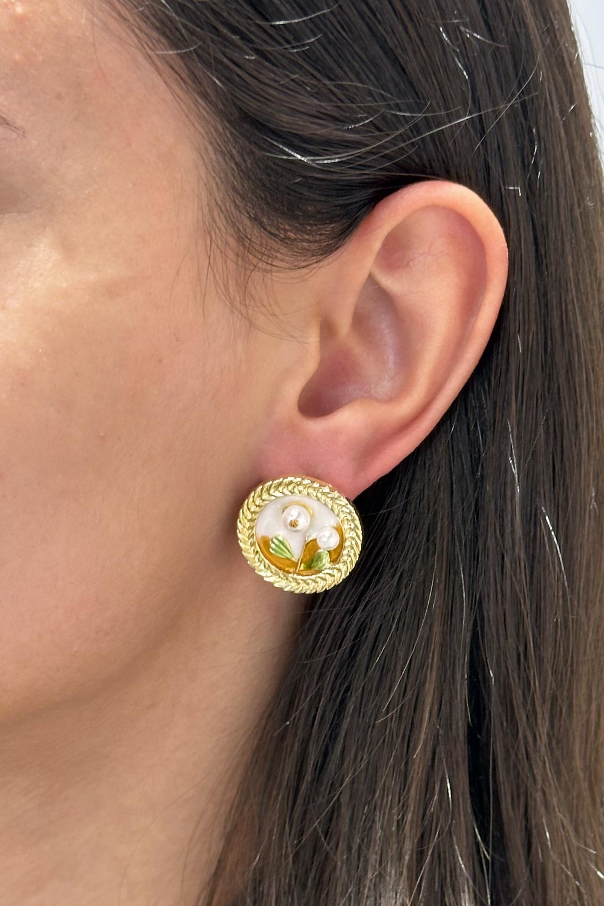 Pearl Flower Art Series Glory Küpe AKE9087