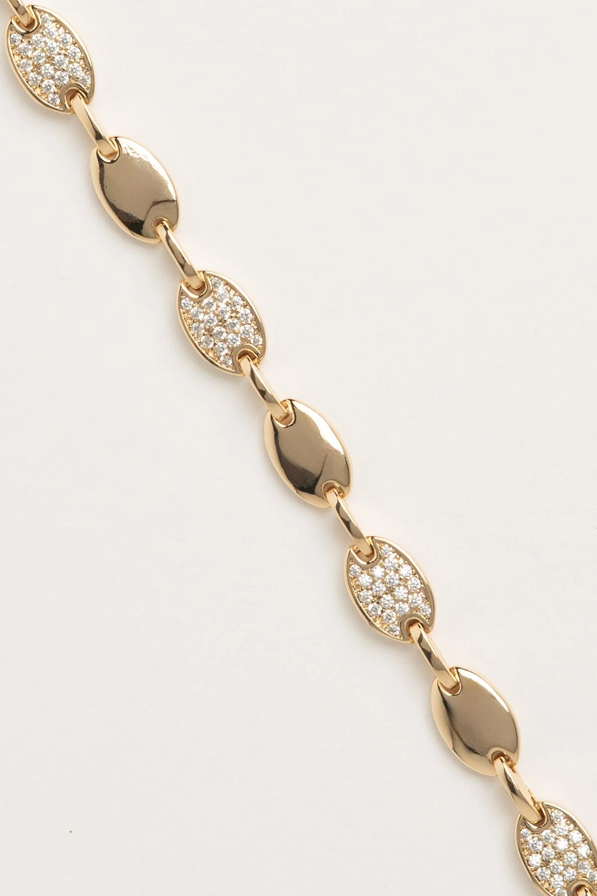 Gold Zirkon Detay Ve Boş Elips Tasarım Luxury Bileklik ABL7630