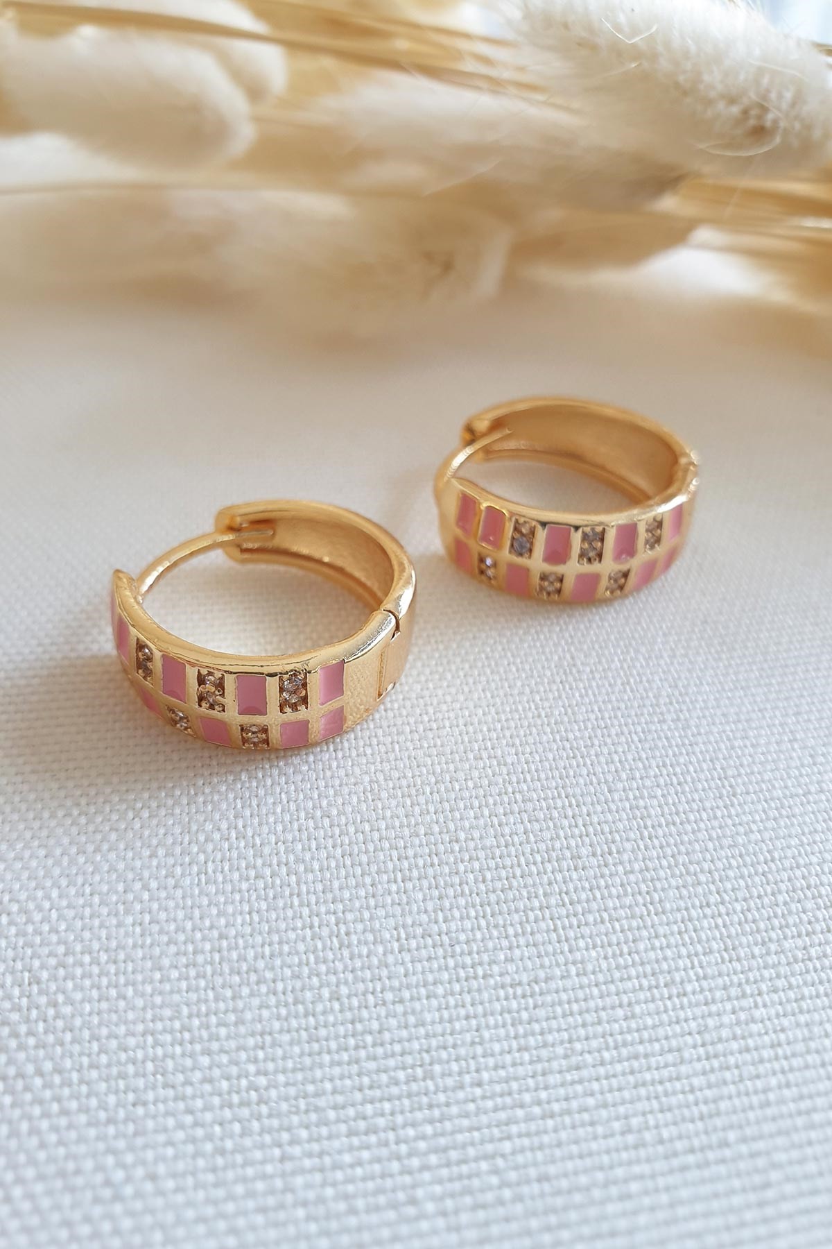Pink Zirkon Marsala Küpe AKE4887