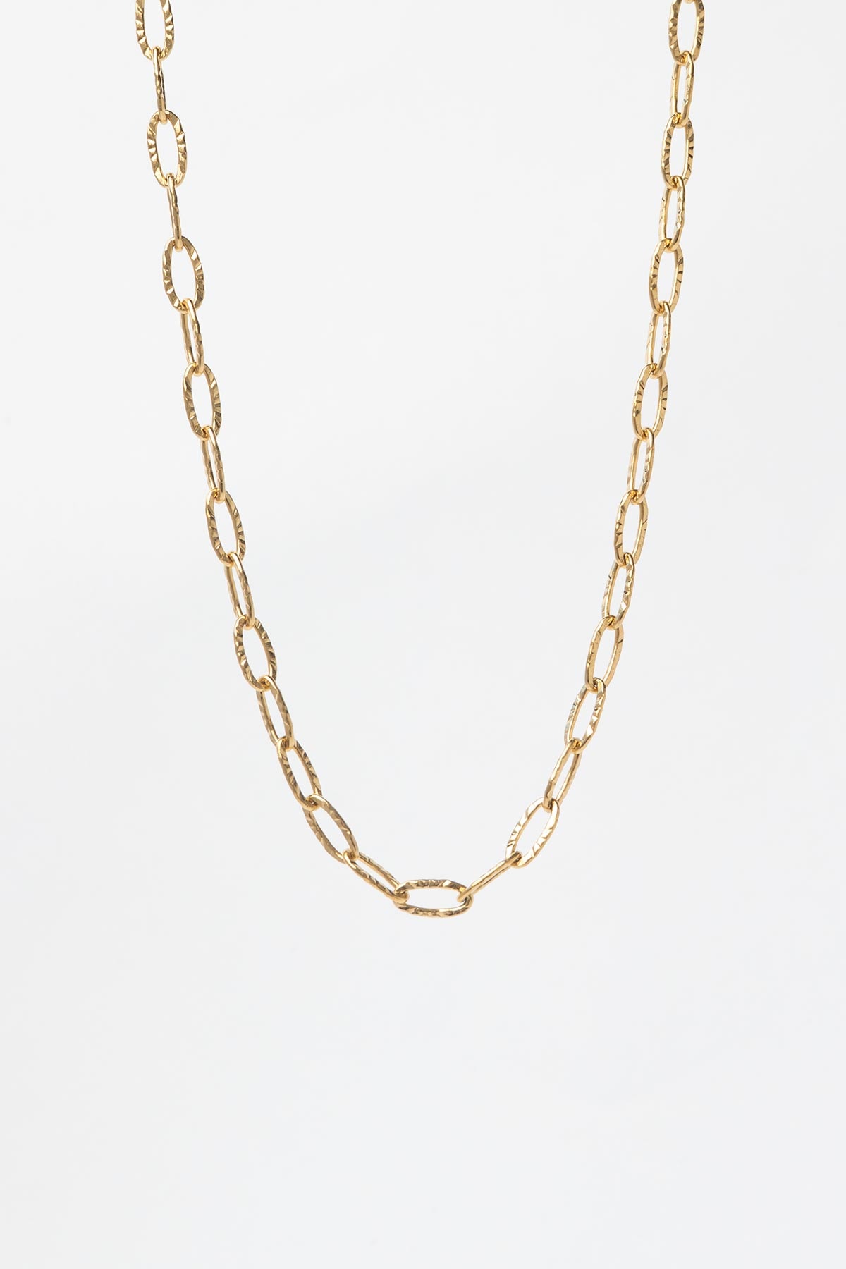 Gold Parlak Basic Zincir 60cm Çelik Kolye AKL4204