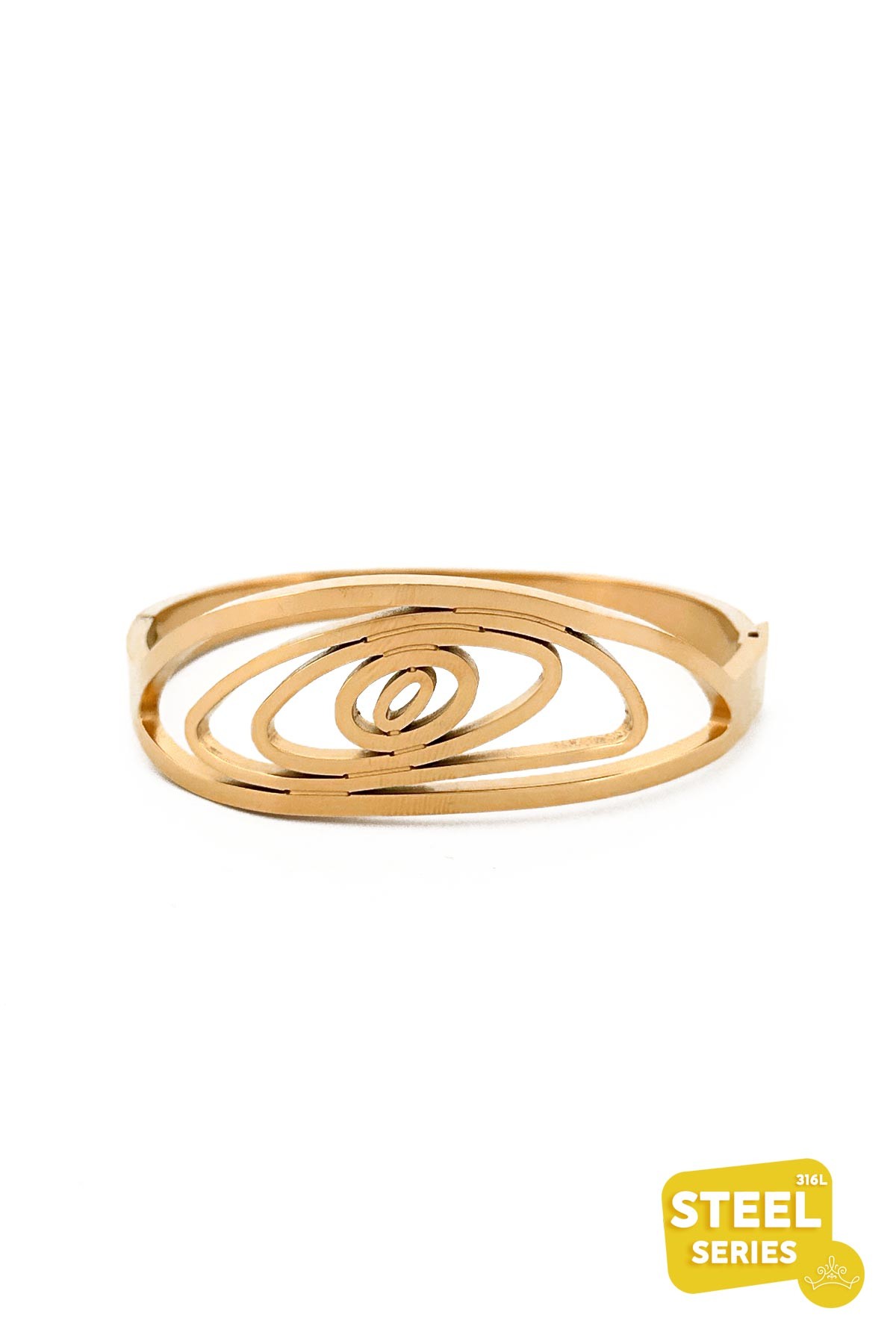 Gold Cartoon Rings Çelik Kelepçe Bileklik ABL5811