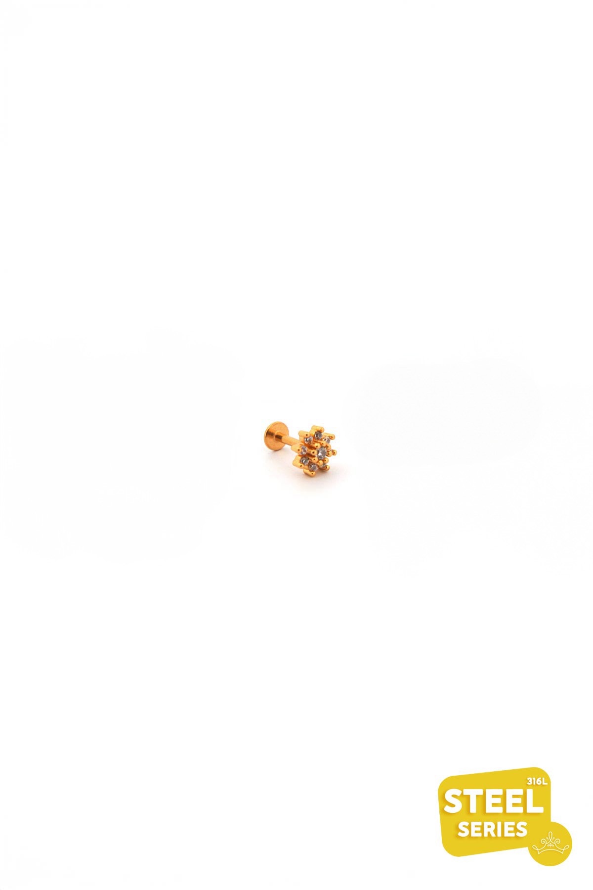 Gold Zirkon Flower 8mm Piercing APR2131