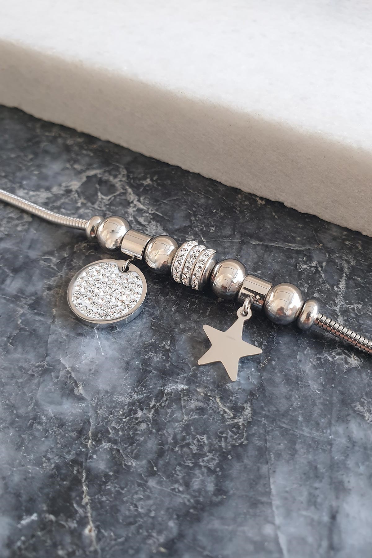 Silver Luna Star Çelik Bileklik ABL1140
