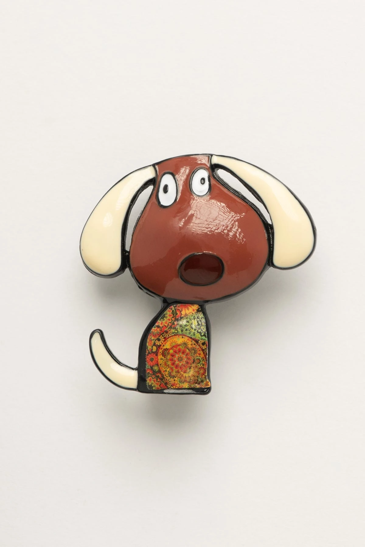 Komik Tasarım Renkli Köpek Yaka Broşu ABR9168