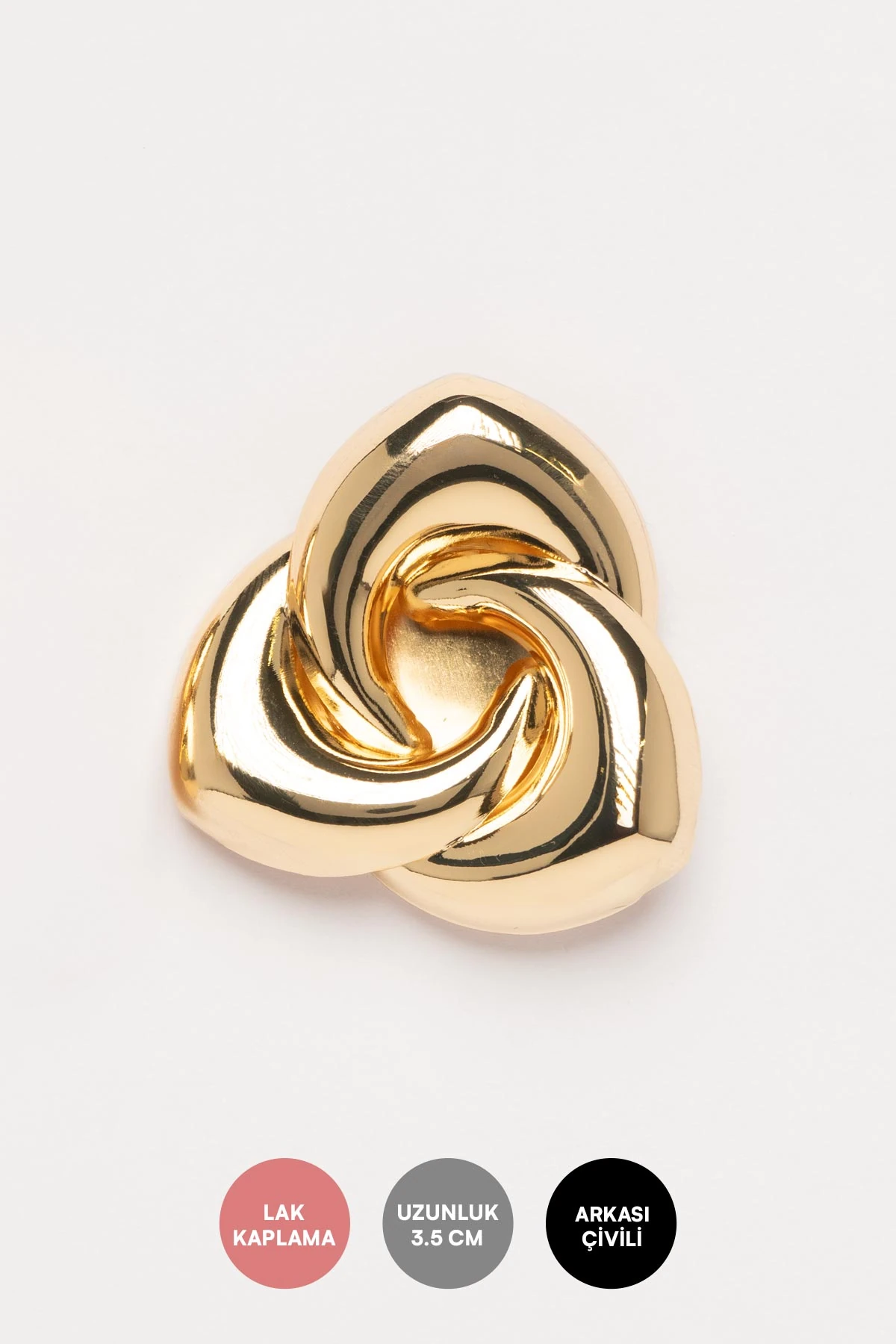 Gold İç İçe Geçmiş Halkalar Üçgeni Stefany Küpe AKE9784