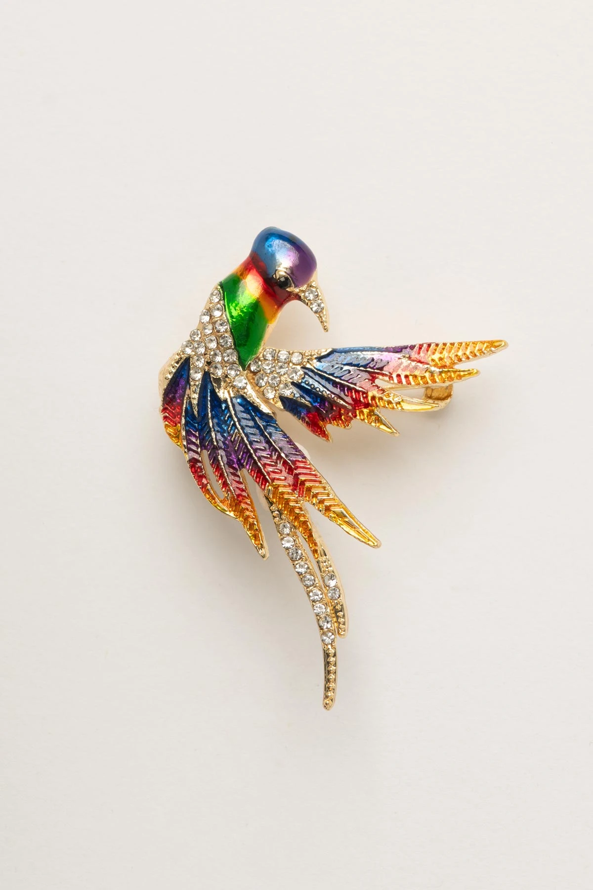 Renkli Kuş Yaka Broşu ABR9148