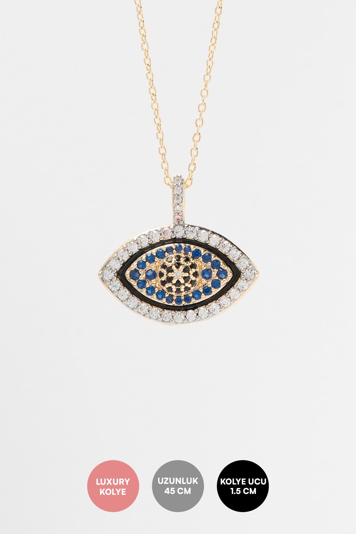 Gold Mystic Gaze Zirkon Luxury Kolye AKL4279