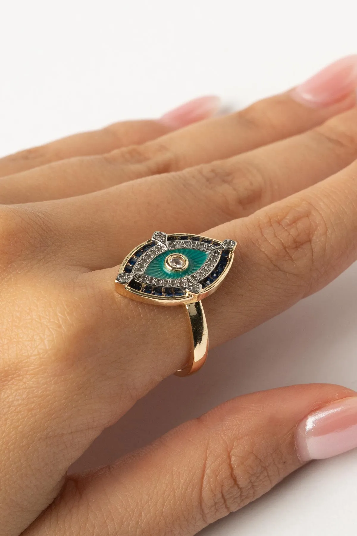 Gold Green Eye Glory Yüzük AYZ8460