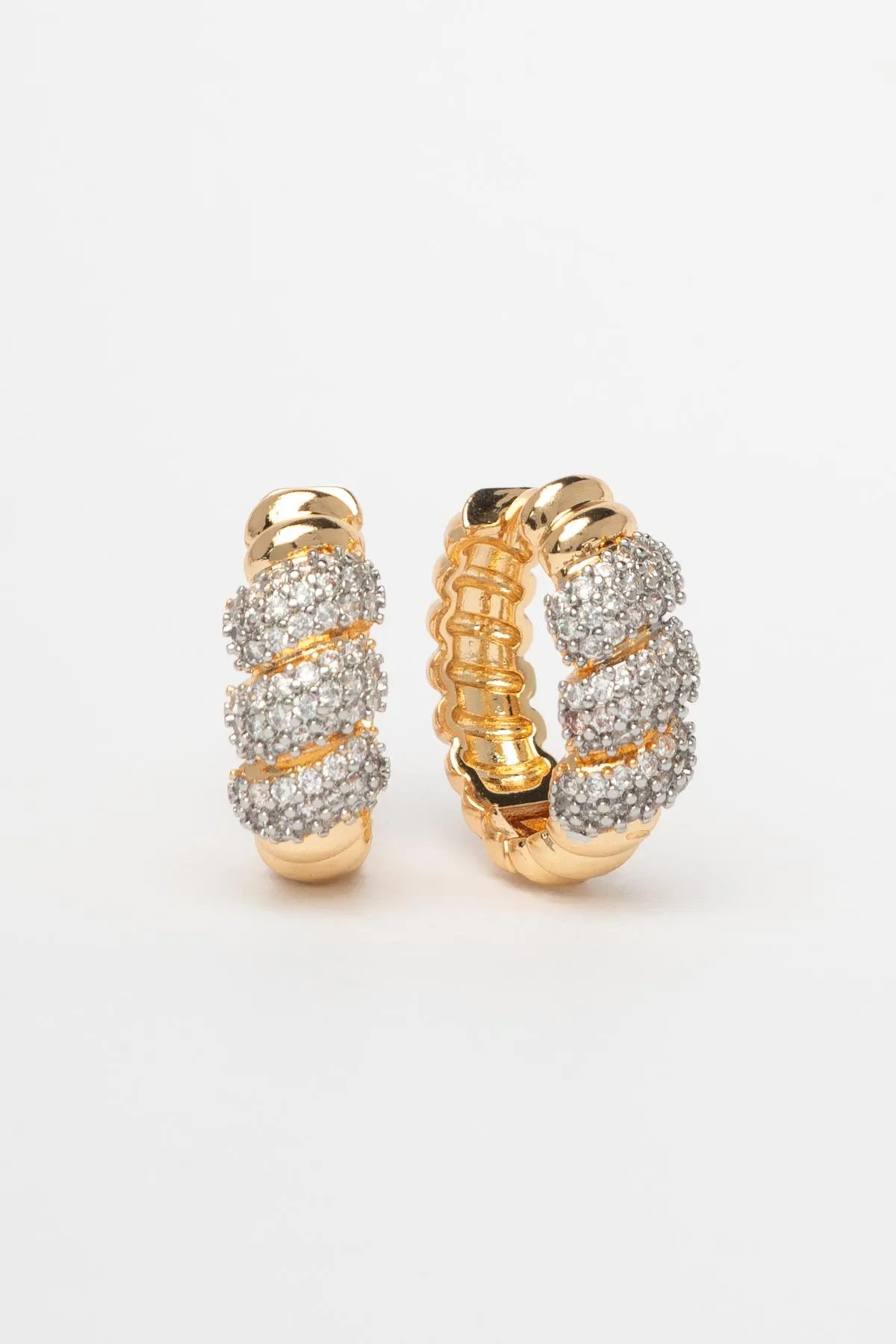 Gold Burgulu Zirkon Detay Halka Glory Küpe AKE9768