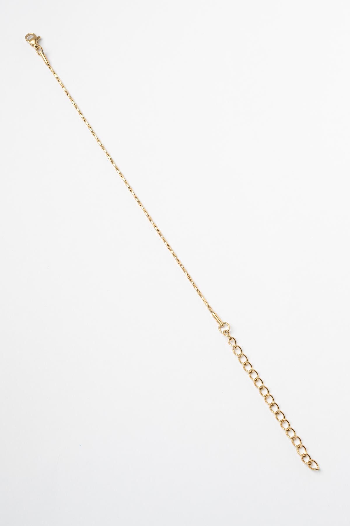 Gold Slim Casual Parlak Tasarım Çelik Bileklik ABL7493