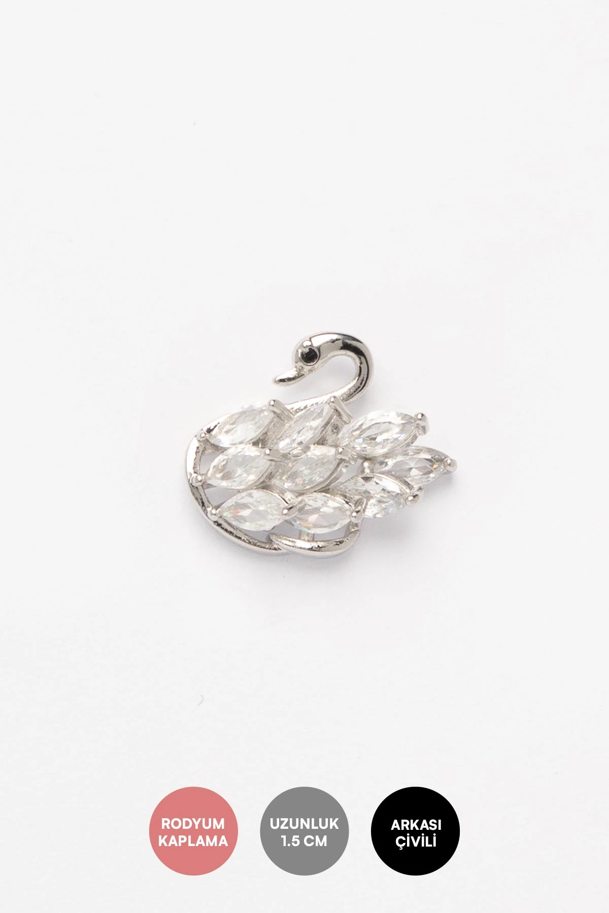 Silver Kristal Taş Tasarım Kuğu Motifi Glory Küpe AKE9556