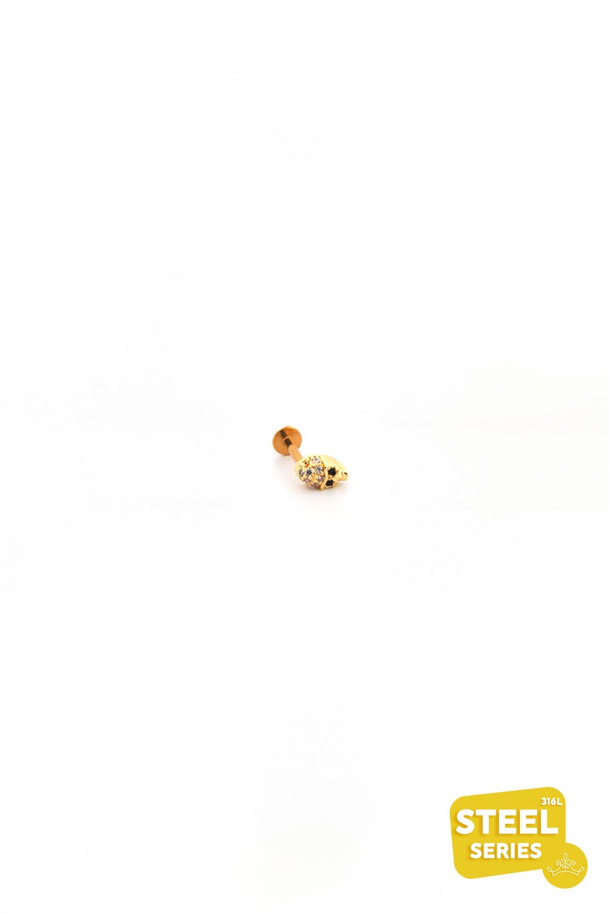 Gold Zirkon Kuru Kafa 8mm Piercing APR2170