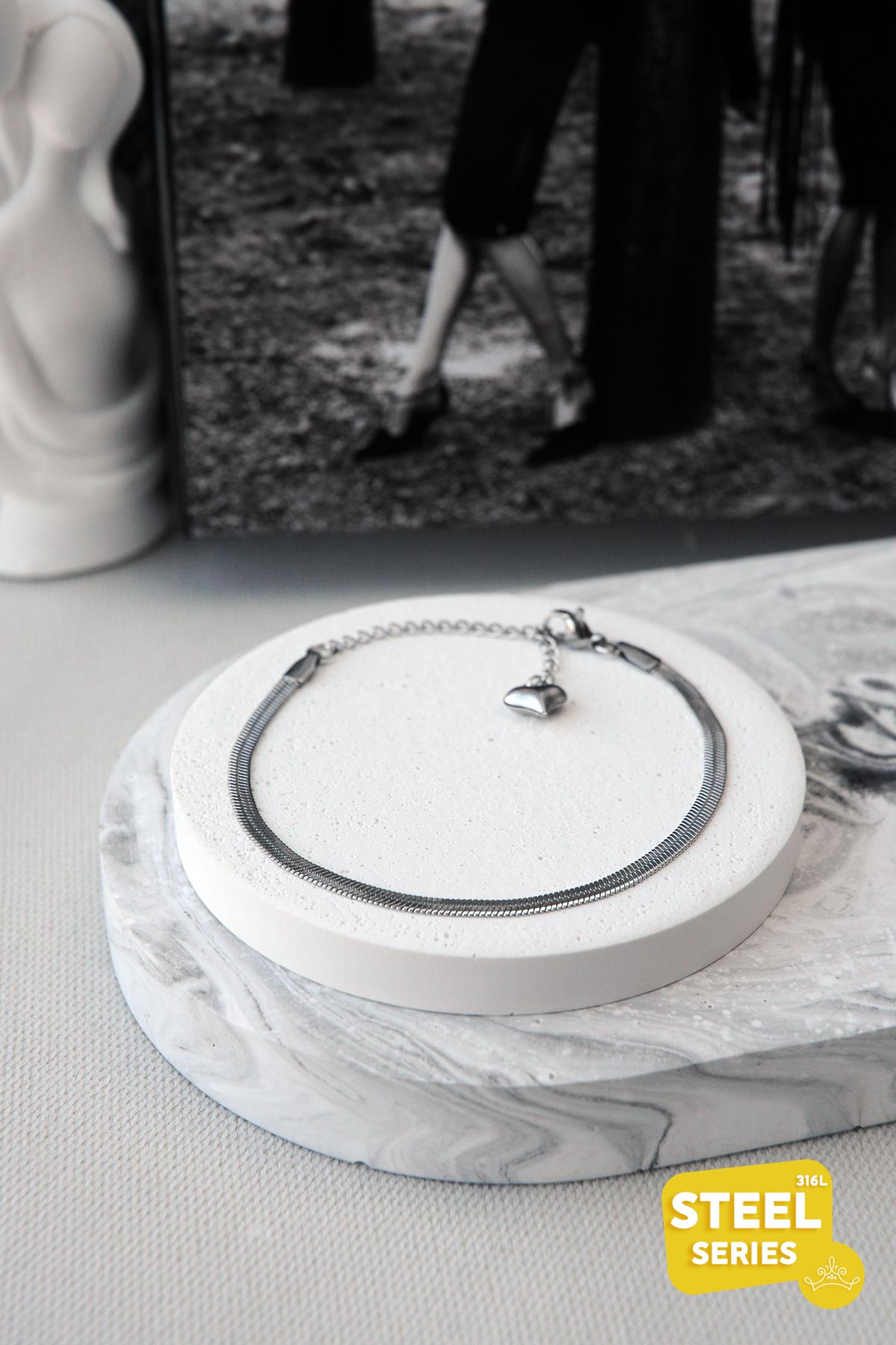 Silver Slim İtalyan Çelik Bileklik ABL2490