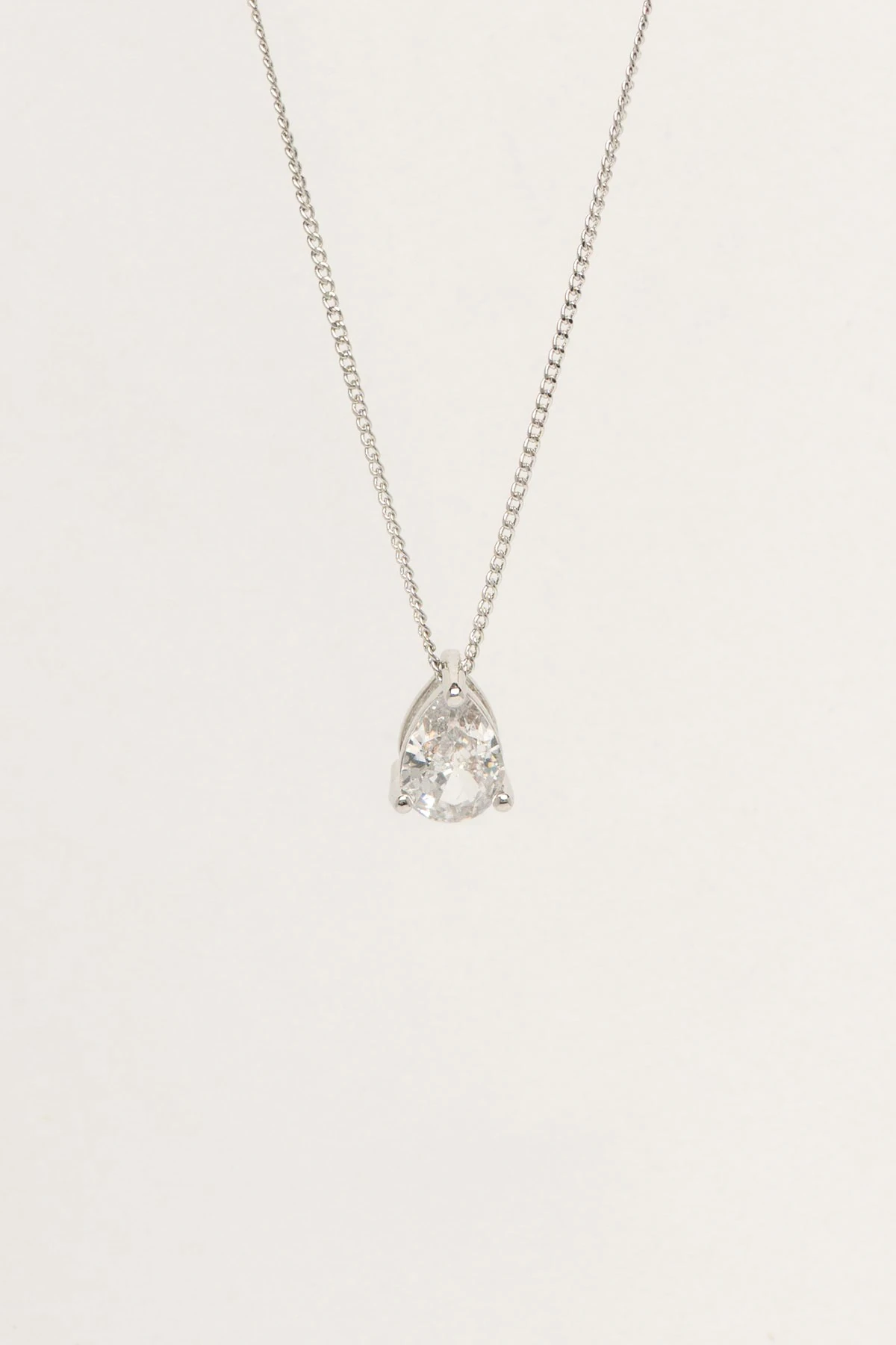 Silver Damla Tektaş Sallantılı 45cm Luxury Kolye AKL4424