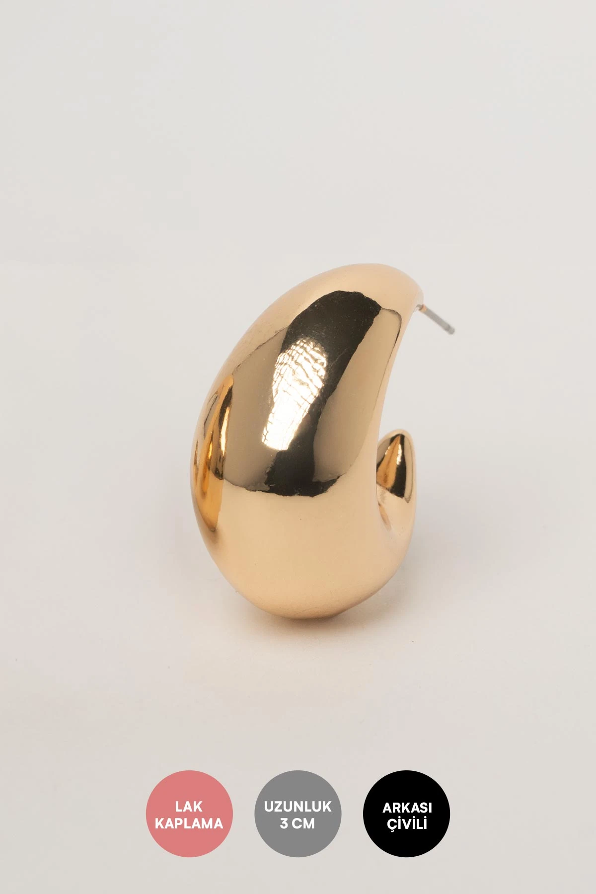 Silver Dolgulu Büyük Damla Tasarım Stefany Küpe AKE9651