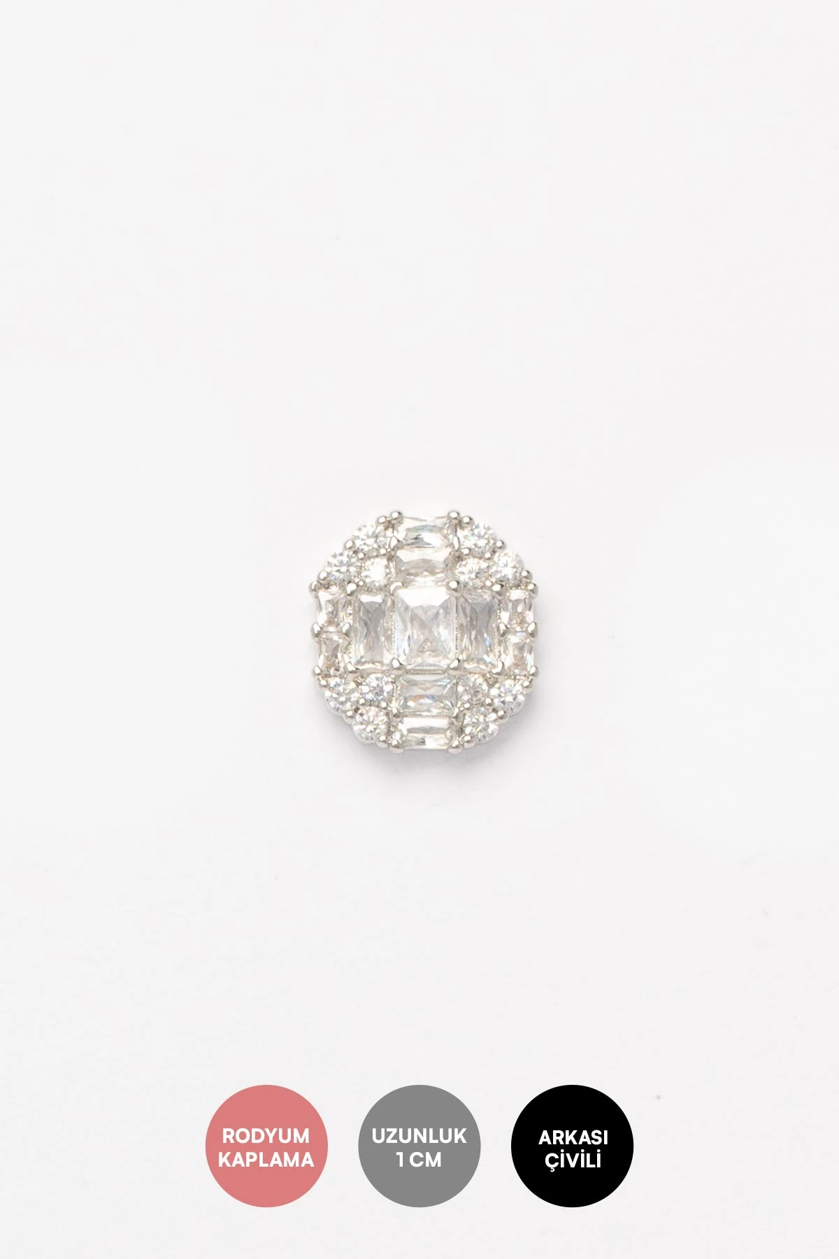 Silver Kristal Taş Kaplı Elips Tasarım Glory Küpe AKE9492