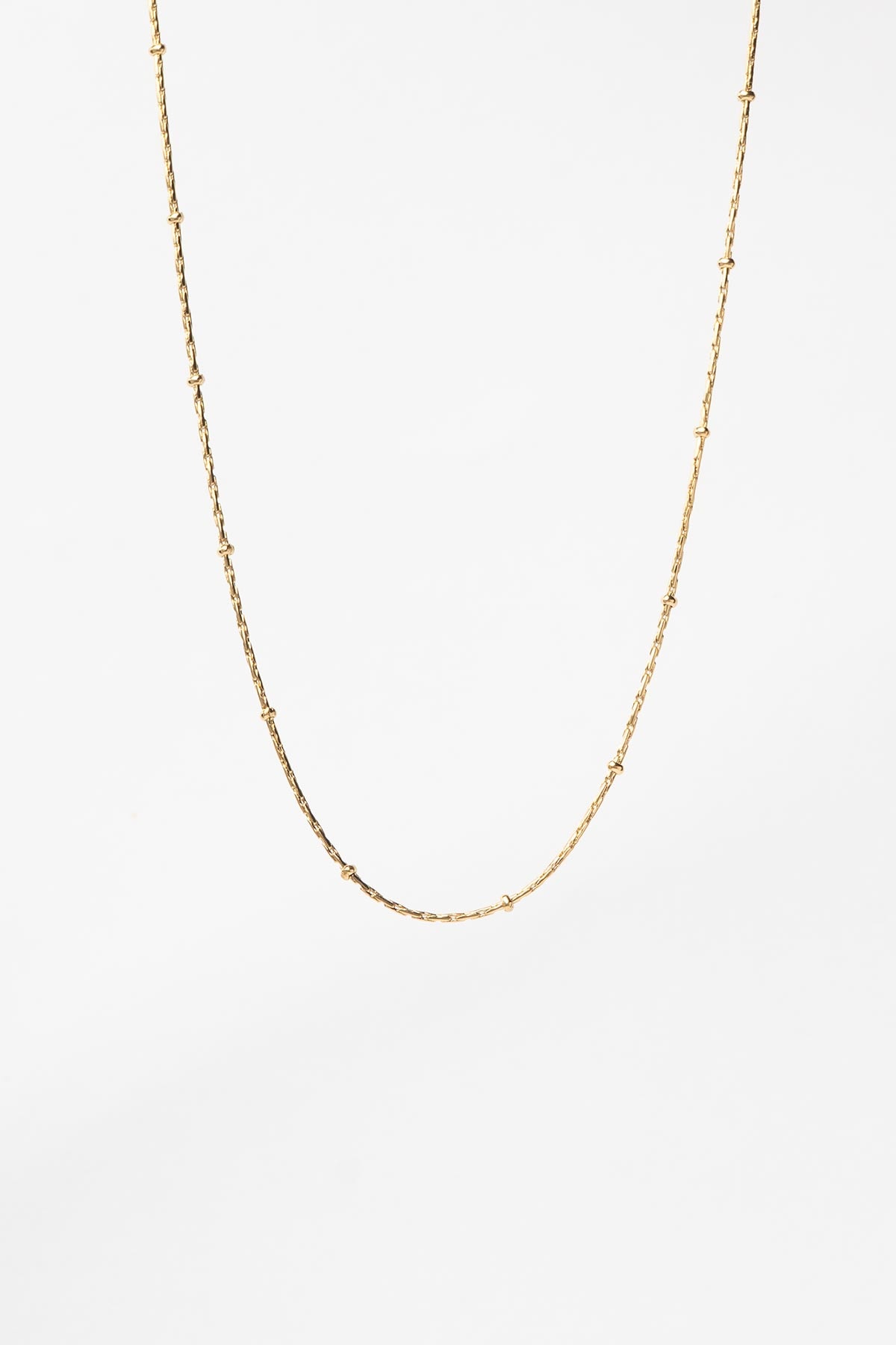 Gold Minimal Zincir Minimal Topçuklar Çelik Kolye 45 cm AKL3941