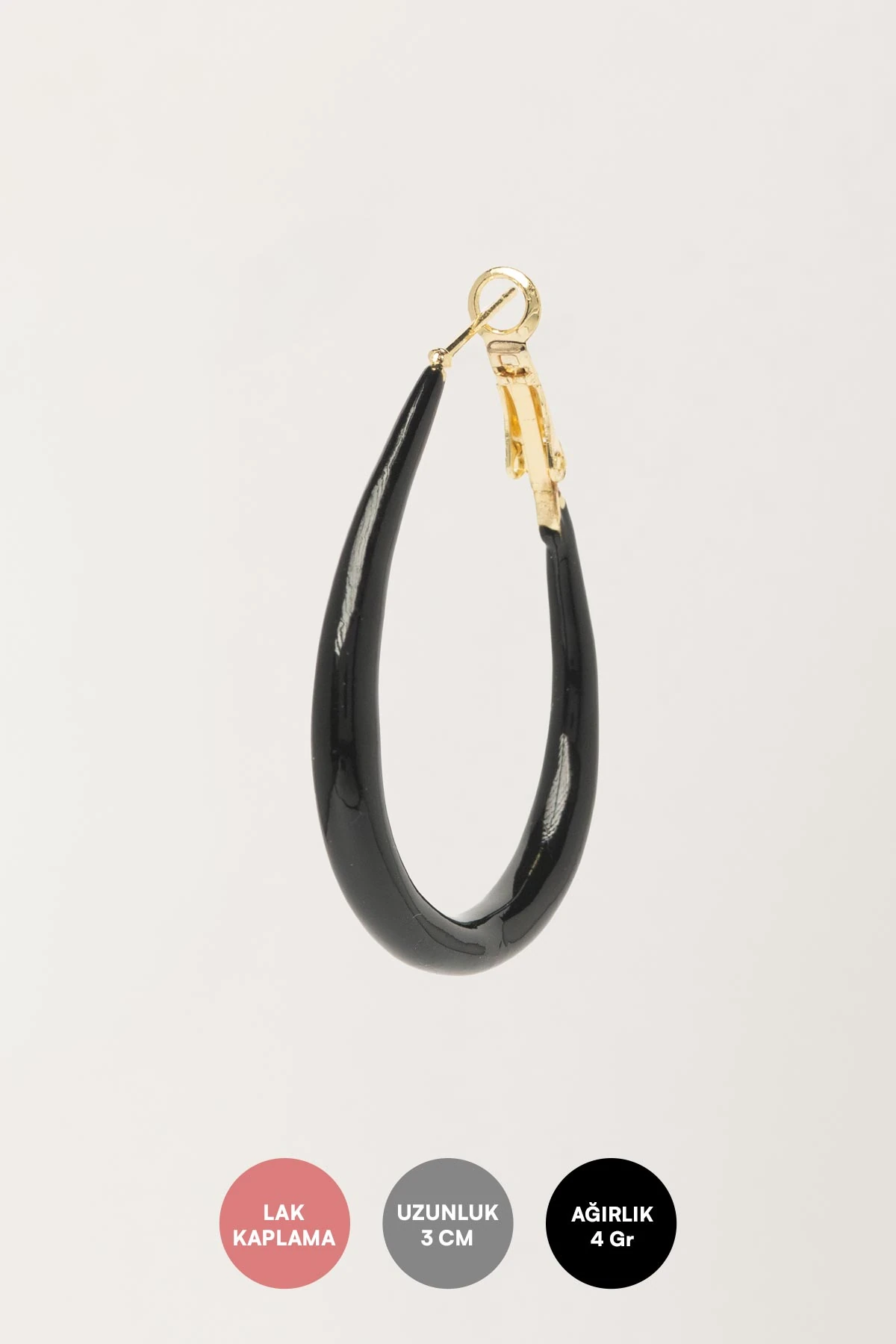 Kahverengi Deri Görünümlü Bombeli Büyük Halka Stefany Küpe AKE9641