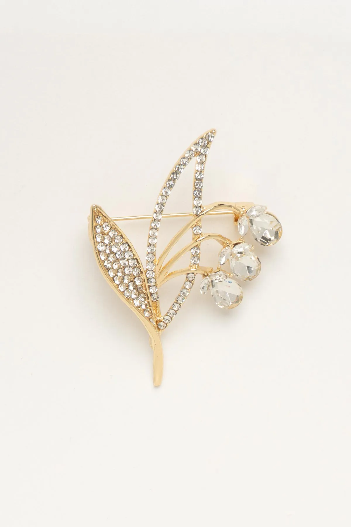 Zirkon Ve Kristal Taş Tasarım Çiçek Yaka Broşu ABR9209