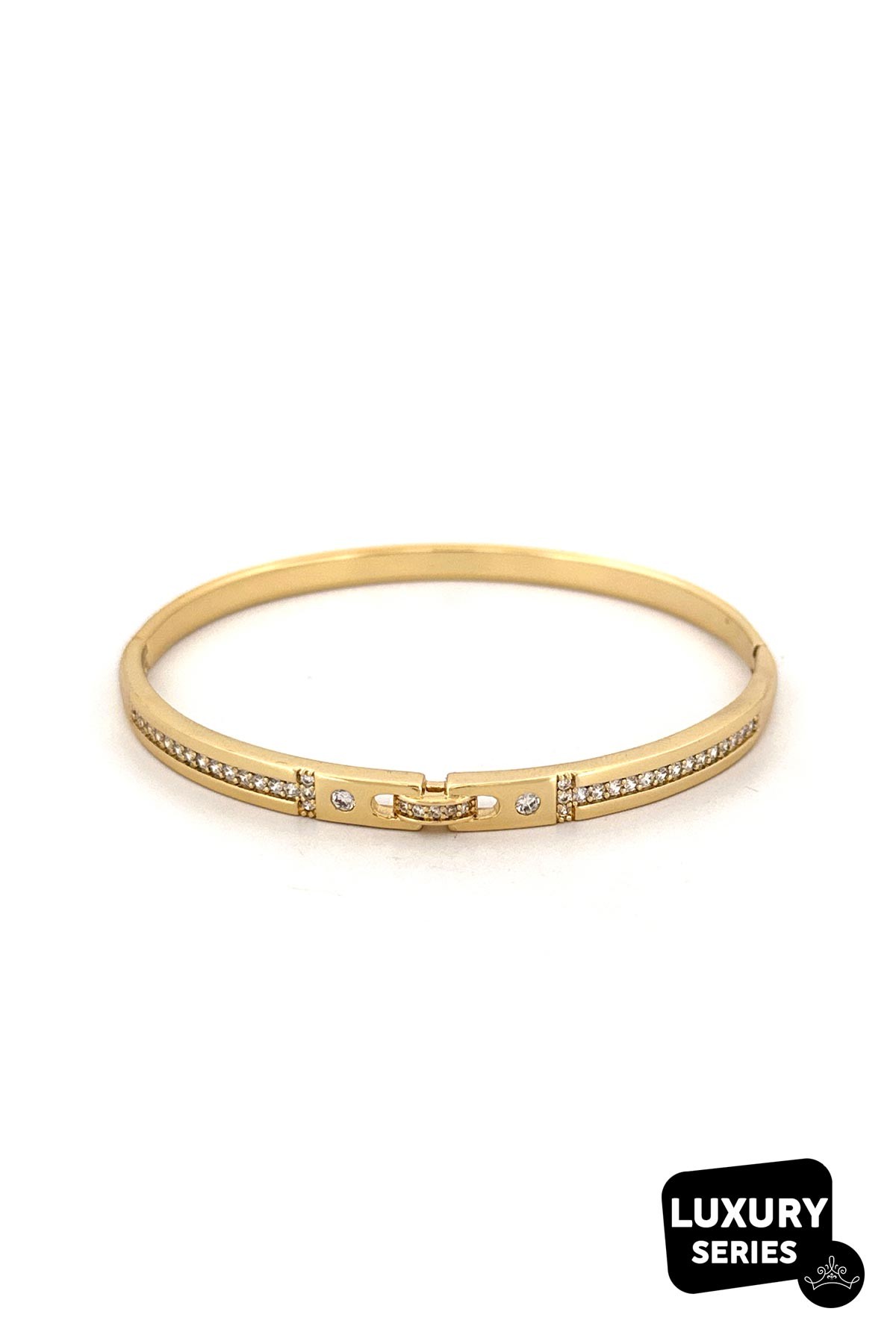 Gold Sıra Zirkon Detay Belize Tasarım Luxury Kelepçe ABL7100