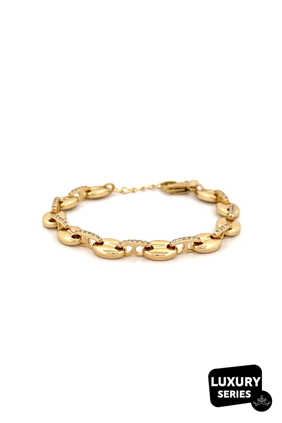Gold Dolgulu Ether Tasarım Zirkon Detay Luxury Bileklik ABL7014