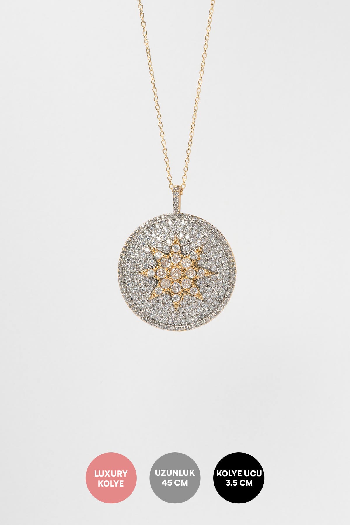 Gold Starlight Emblem Luxury Kolye AKL4289