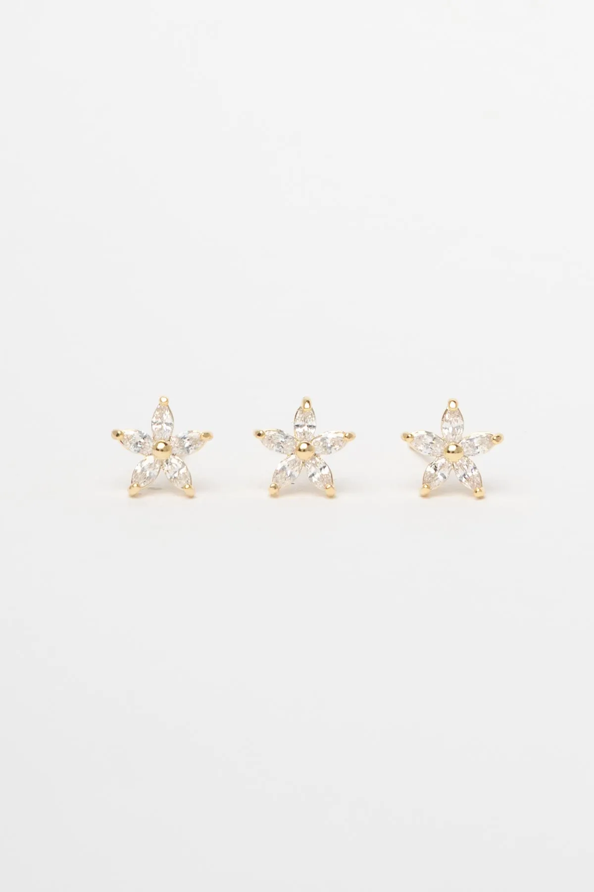 Gold Kristal Taş Tasarım Mini Yıldızlar Çoklu Glory Küpe AKE9724