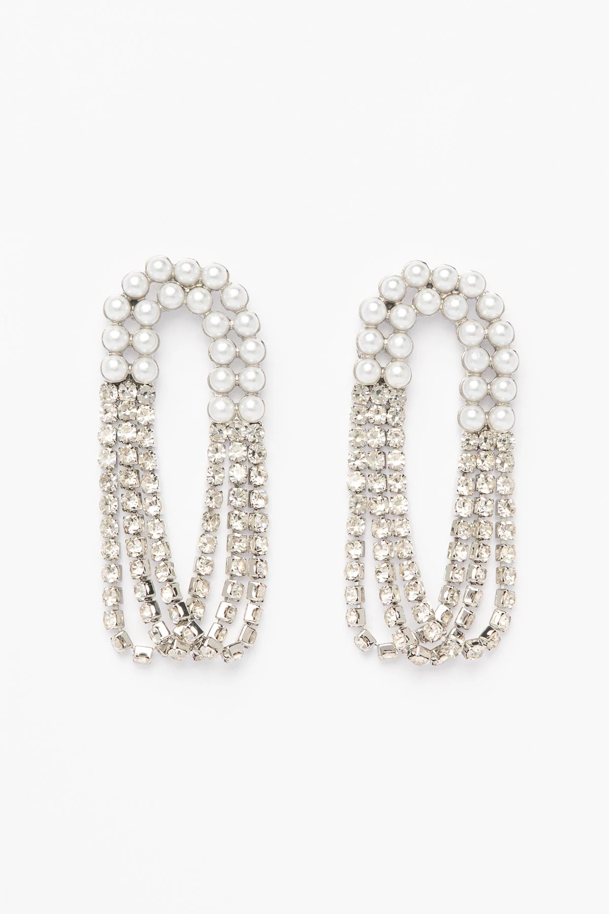 Minimal İnci Ve Suyolu Sıralı Shiny Küpe AKE9512