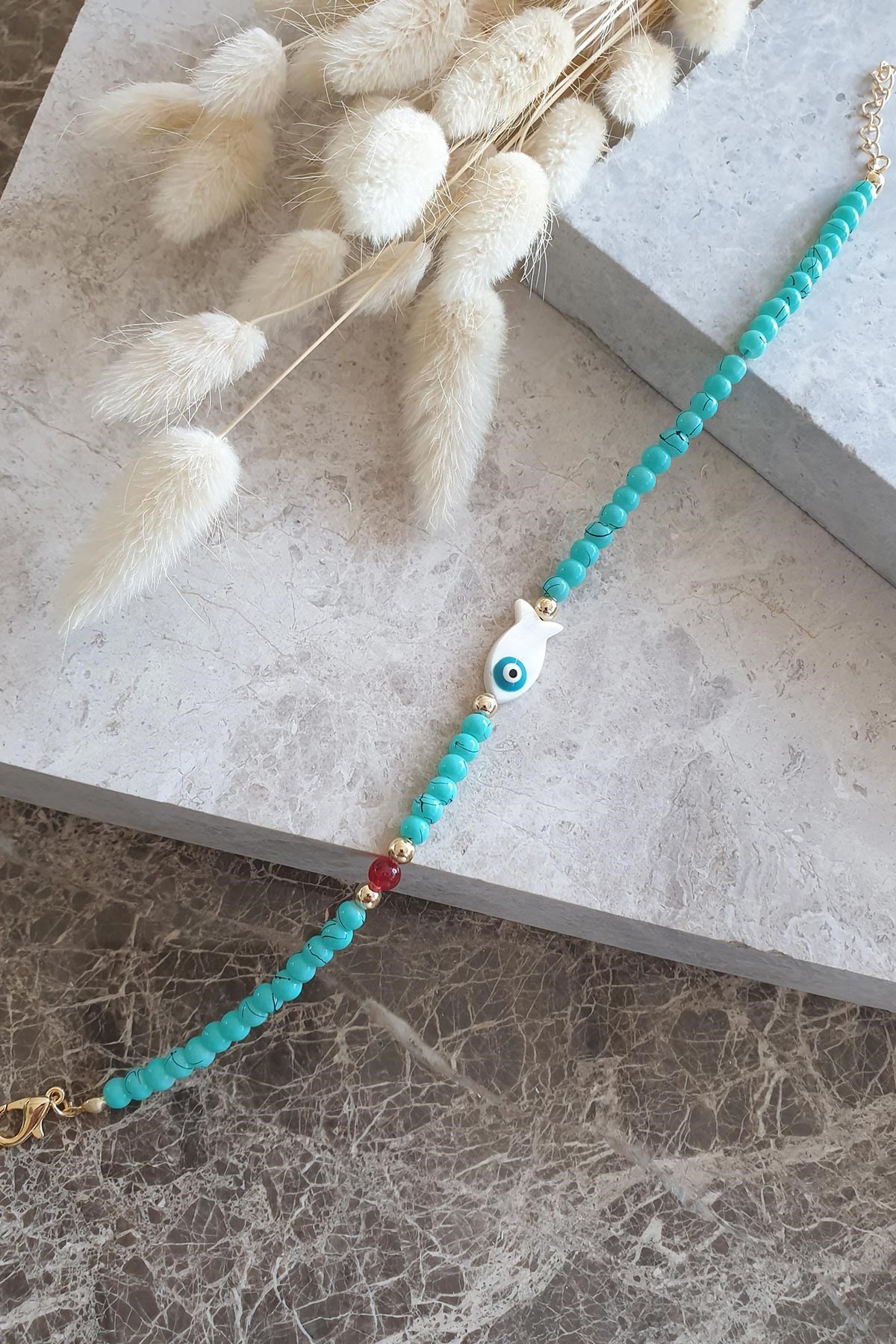 Firuze Detay Sedef Balık Halhal AHL1013