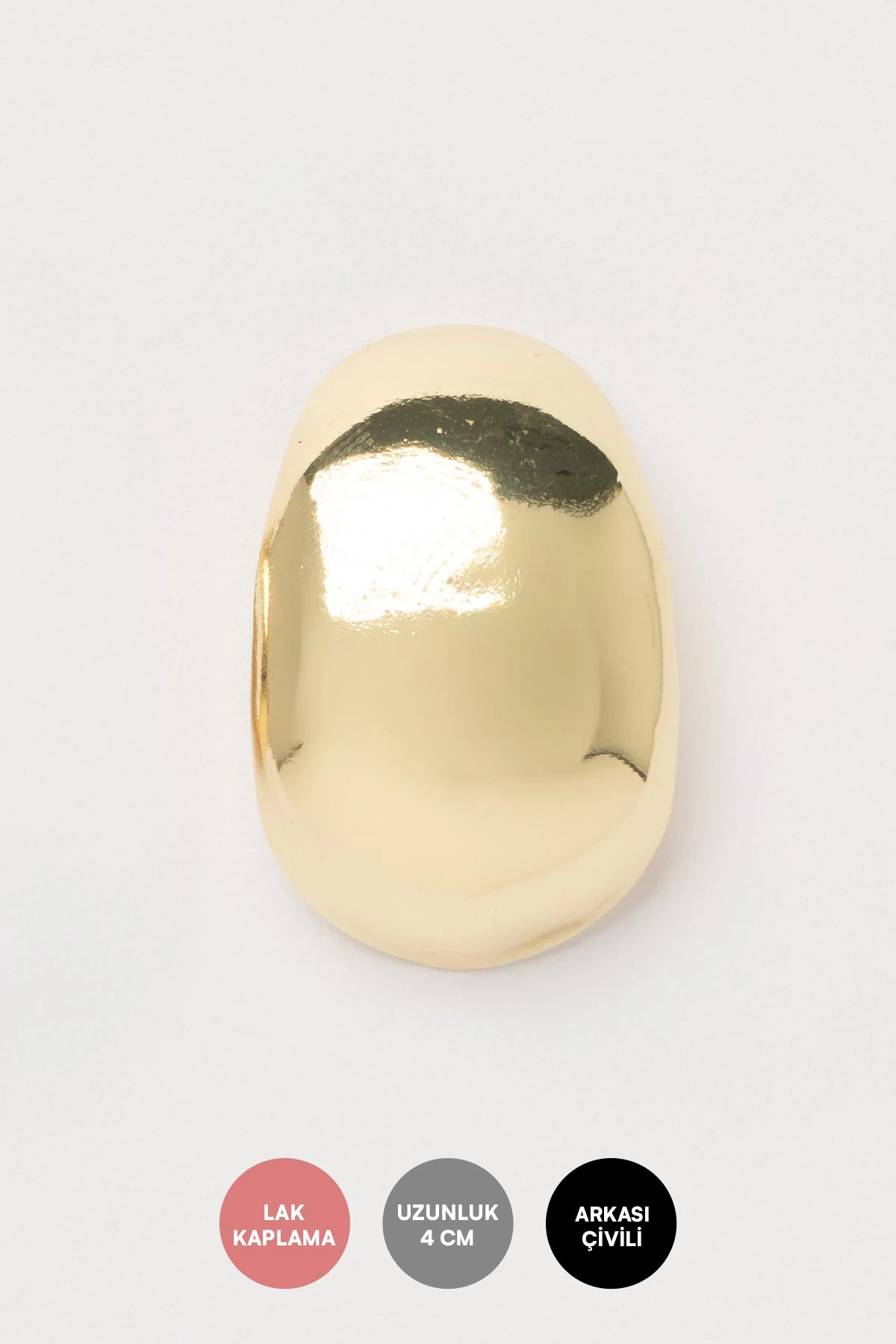 Gold Pürüssüz Taş Stefany Küpe AKE9678