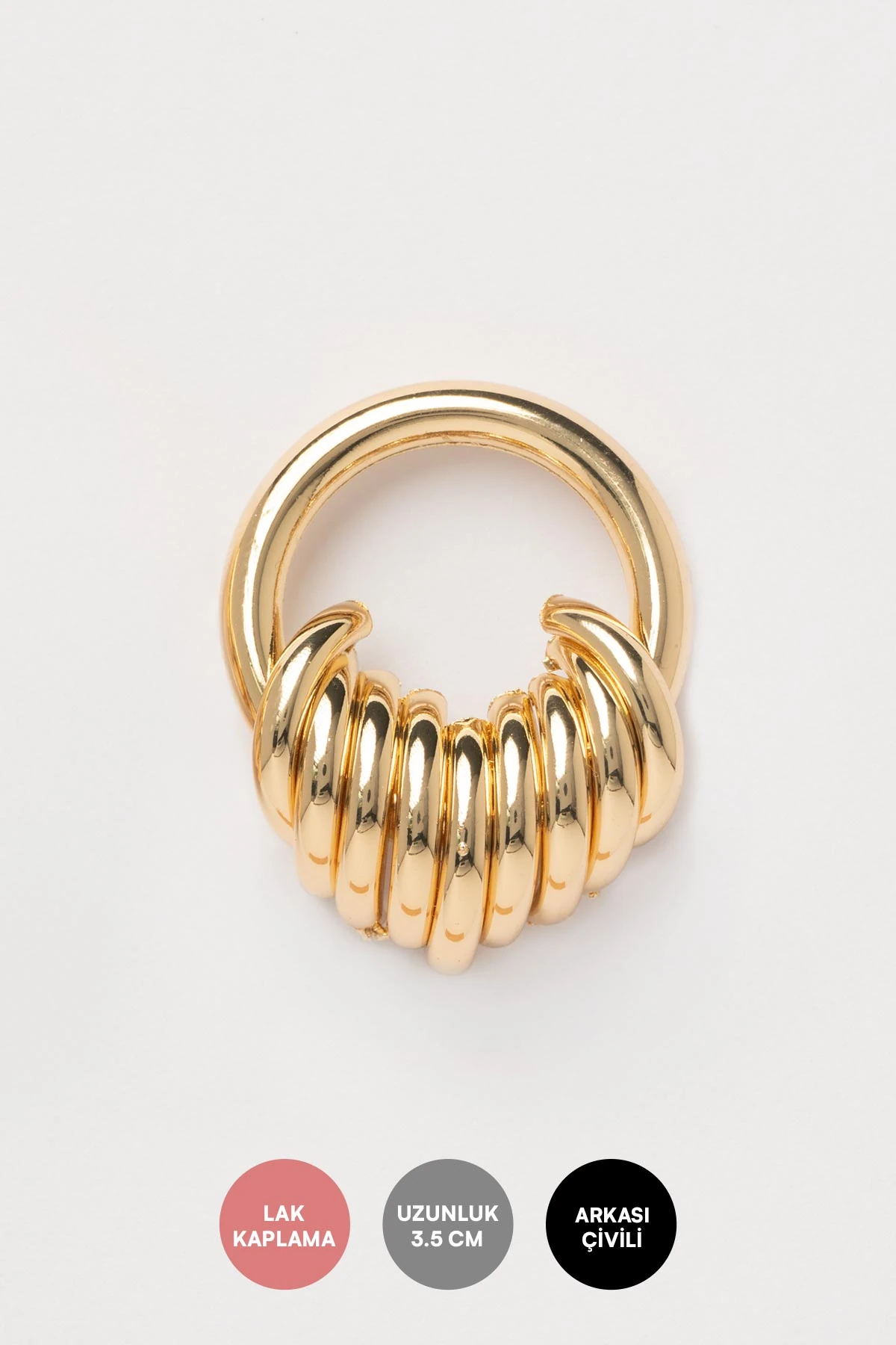 Gold Halka İçinde Sıralı Halkalar Stefany Küpe AKE9656