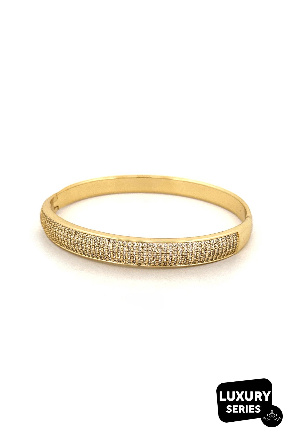 Gold Kalın Zirkon Tasarım Luxury Kelepçe ABL7094