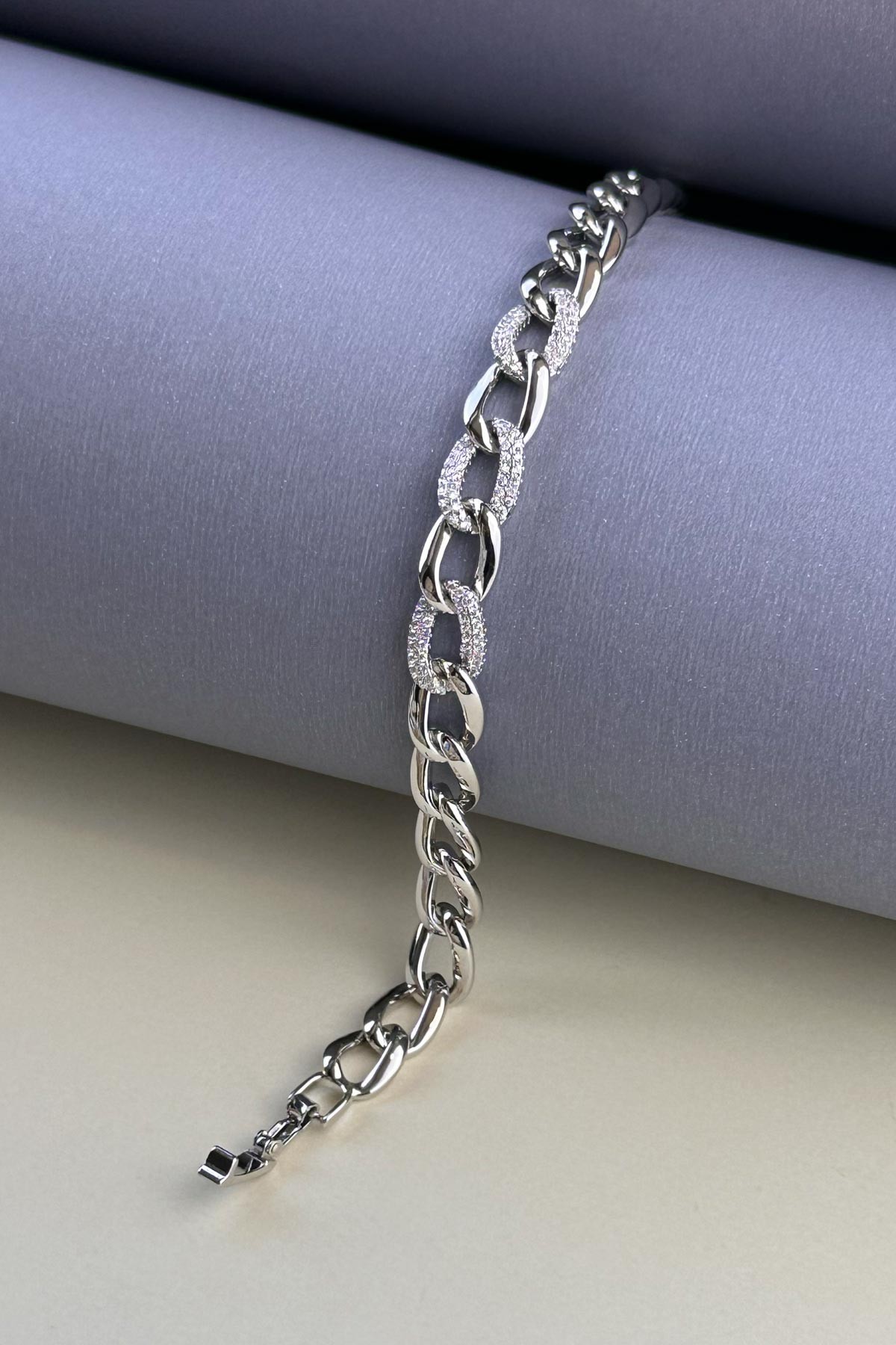Gold 14K Zirkon Detay Casual Zincir Luxury Bileklik ABL7255