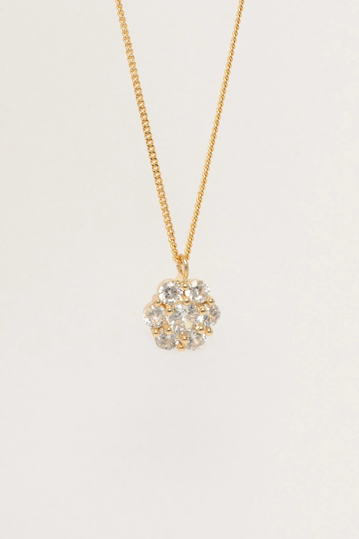 Gold Kristal Taş Çiçek Sallantılı Luxury Kolye AKL4397