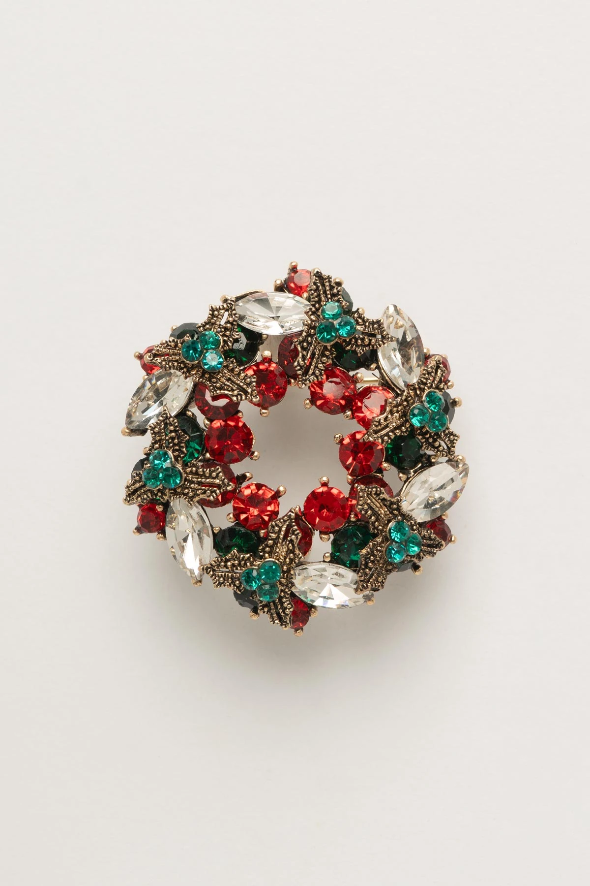 Renkli Yılbaşı Çelenk Yaka Broşu ABR9171