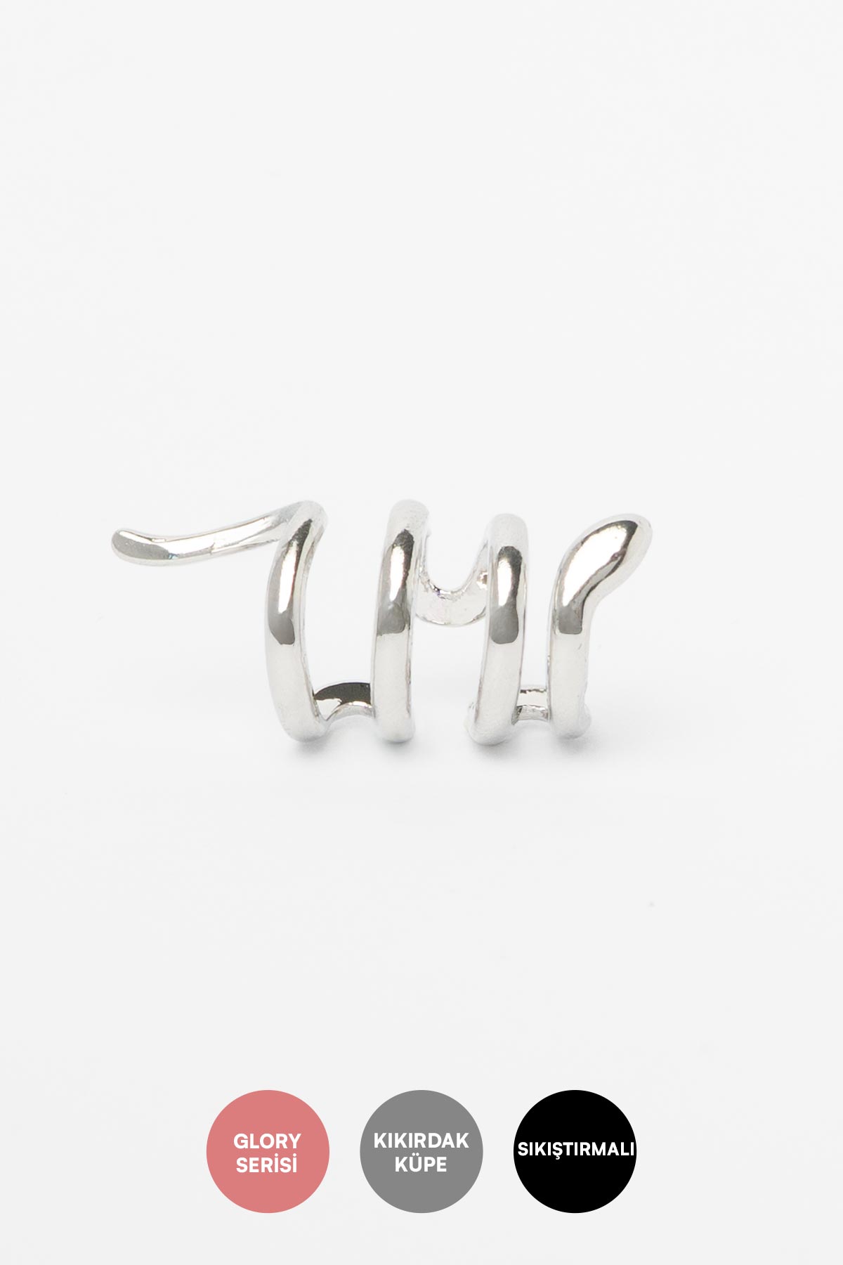 Silver Basic Tasarım Yılan Glory Kıkırdak Küpe AKE9370