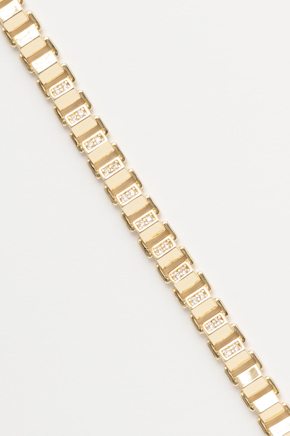 Gold 14K Zirkon Detay Merdiven Tasarım Luxury Bileklik ABL7512