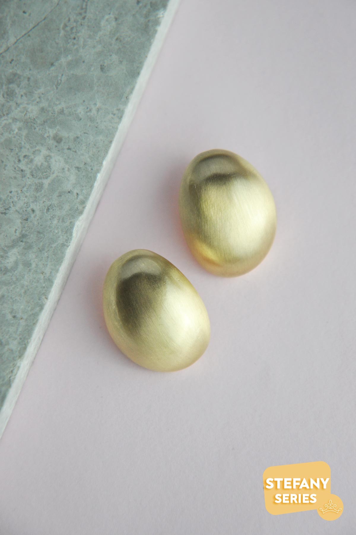 Gold Pebble Abiye Küpe AKE6961