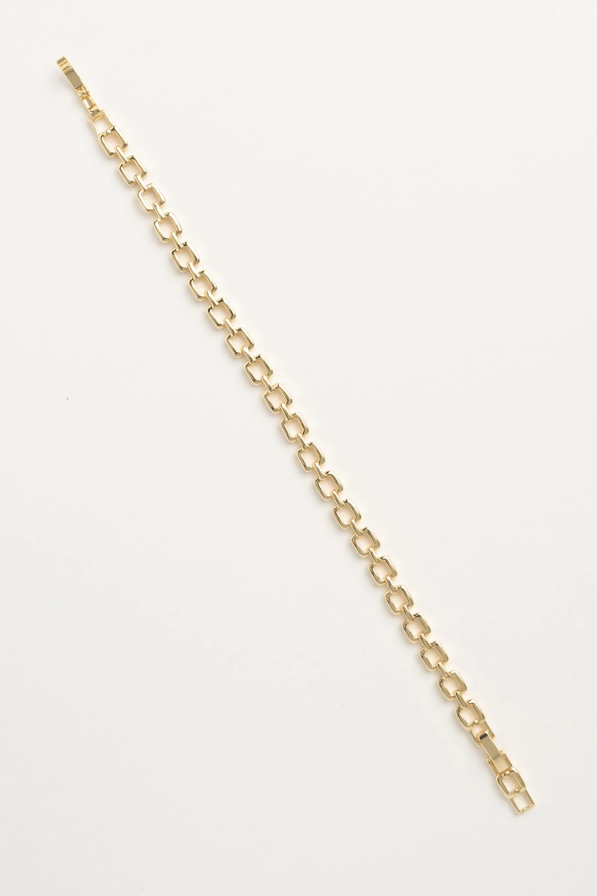 Gold Mini Square Link Luxury Bileklik ABL7621