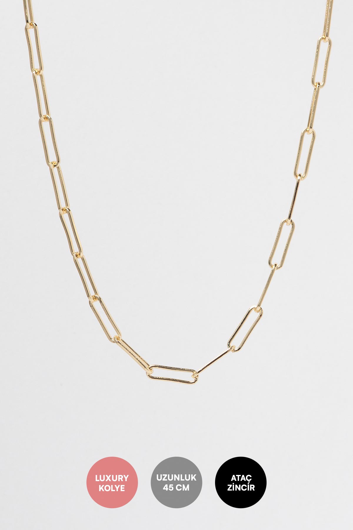 Gold 14K Ataç Zincir Tasarım Luxury Kolye AKL4254