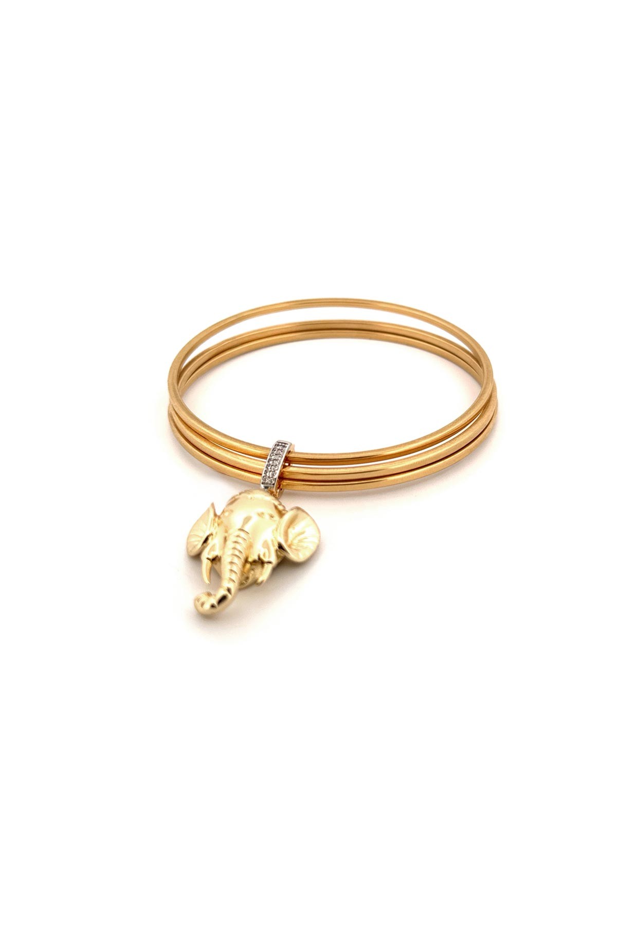 Gold Zirkon Thai Elephant Ajda Charm ABL6537