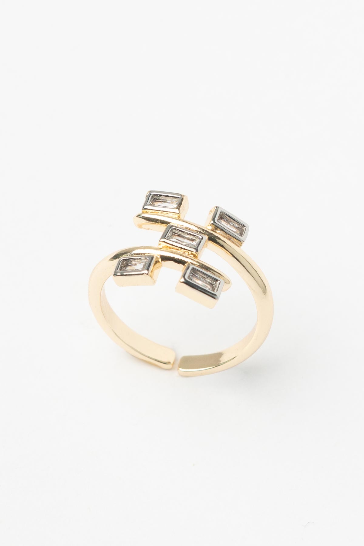 Gold Modern Grid Glory Yüzük AYZ8435