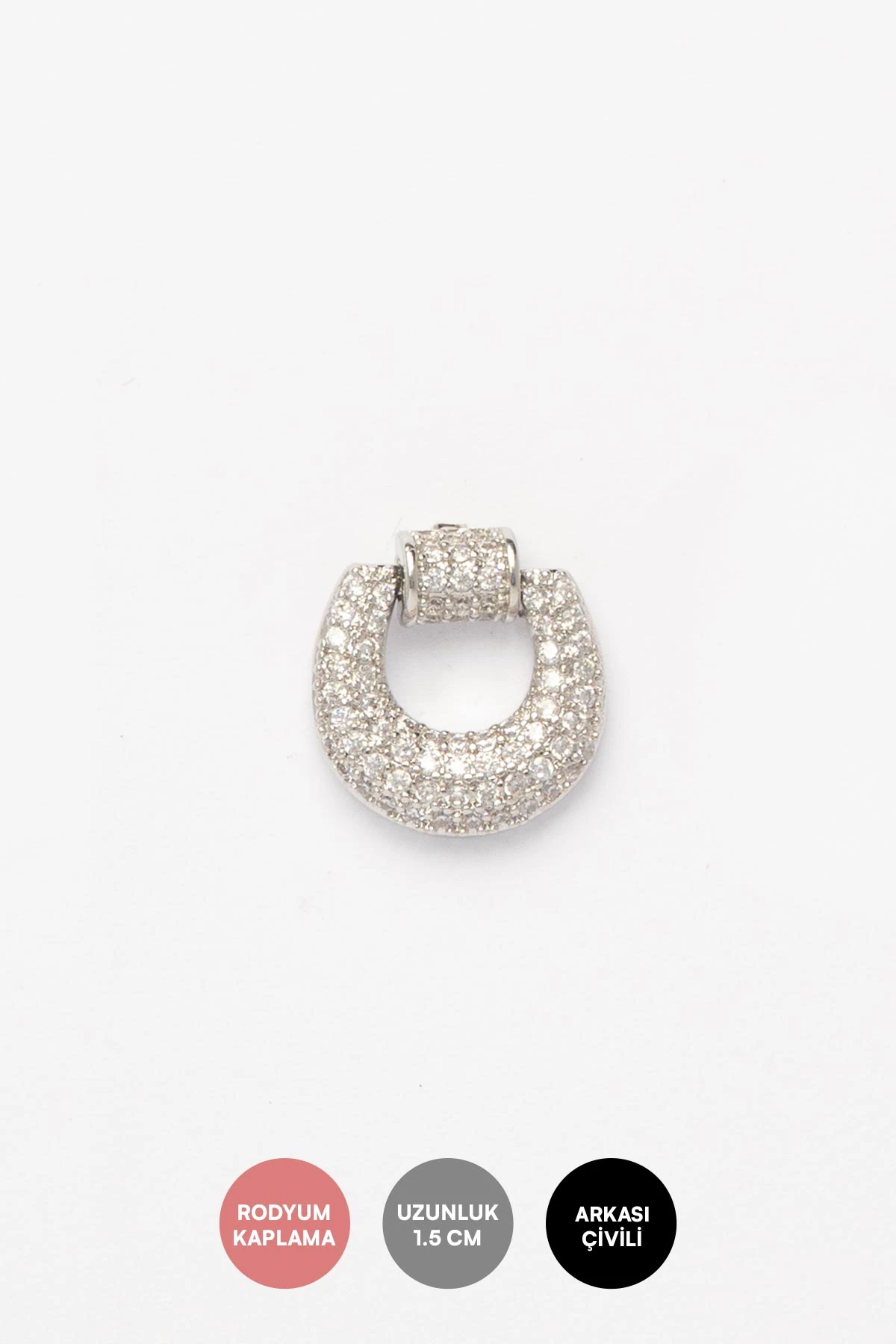 Silver Zirkon Tasarım Rapper Glory Küpe AKE9496