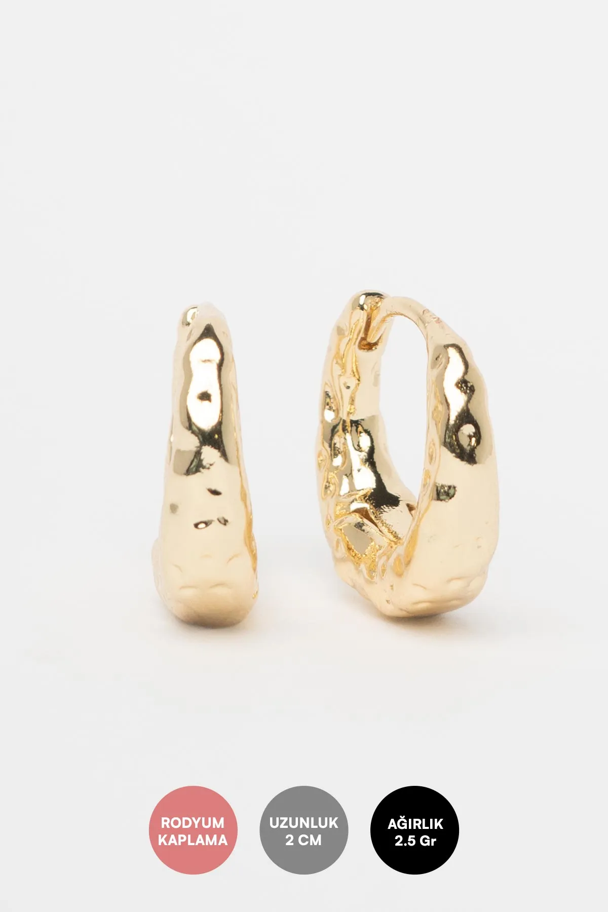 Gold 14K Dövme Desen Halka Glory Küpe AKE9812